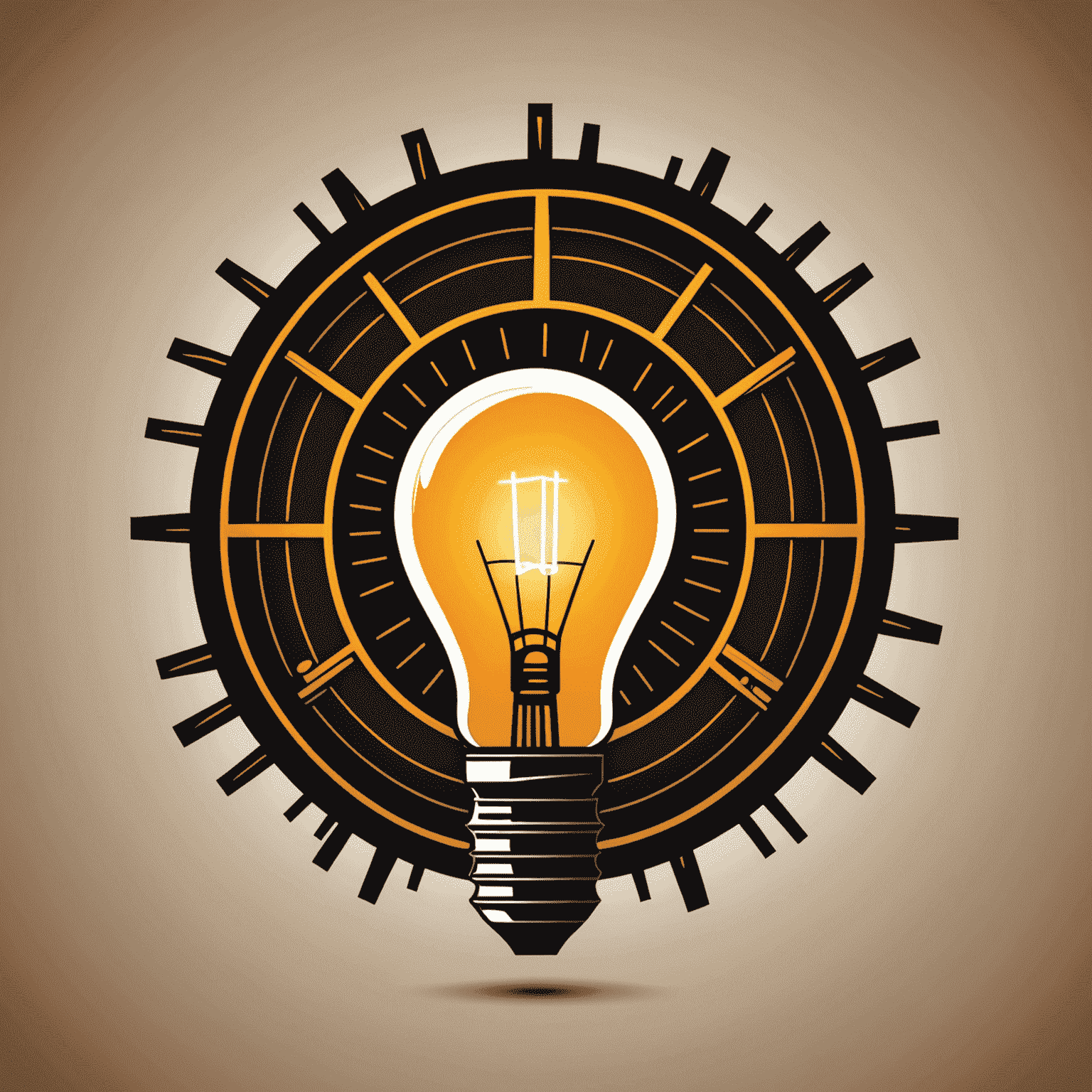 KraalofIdeas logo - An abstract representation of a traditional African kraal with a light bulb in the center, symbolizing innovative ideas in the energy sector