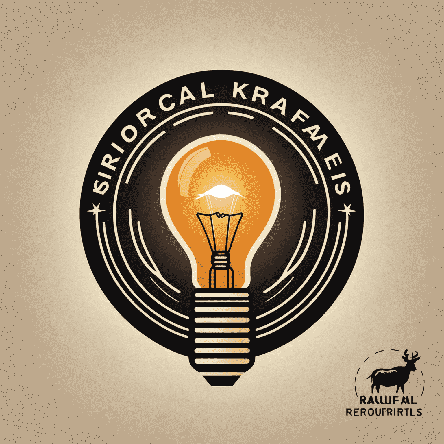 KraalofIdeas logo - An abstract representation of a traditional African kraal with a light bulb in the center, symbolizing innovative ideas in the energy sector