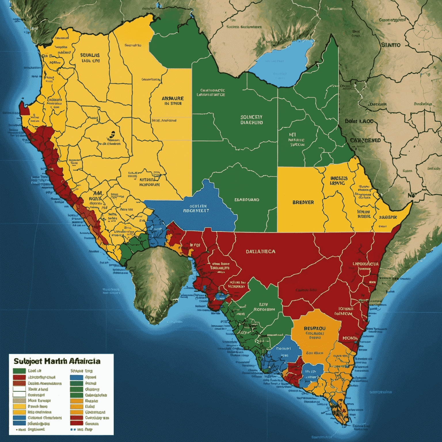 Map of South Africa showing affected areas by load shedding, with different regions color-coded based on outage schedules