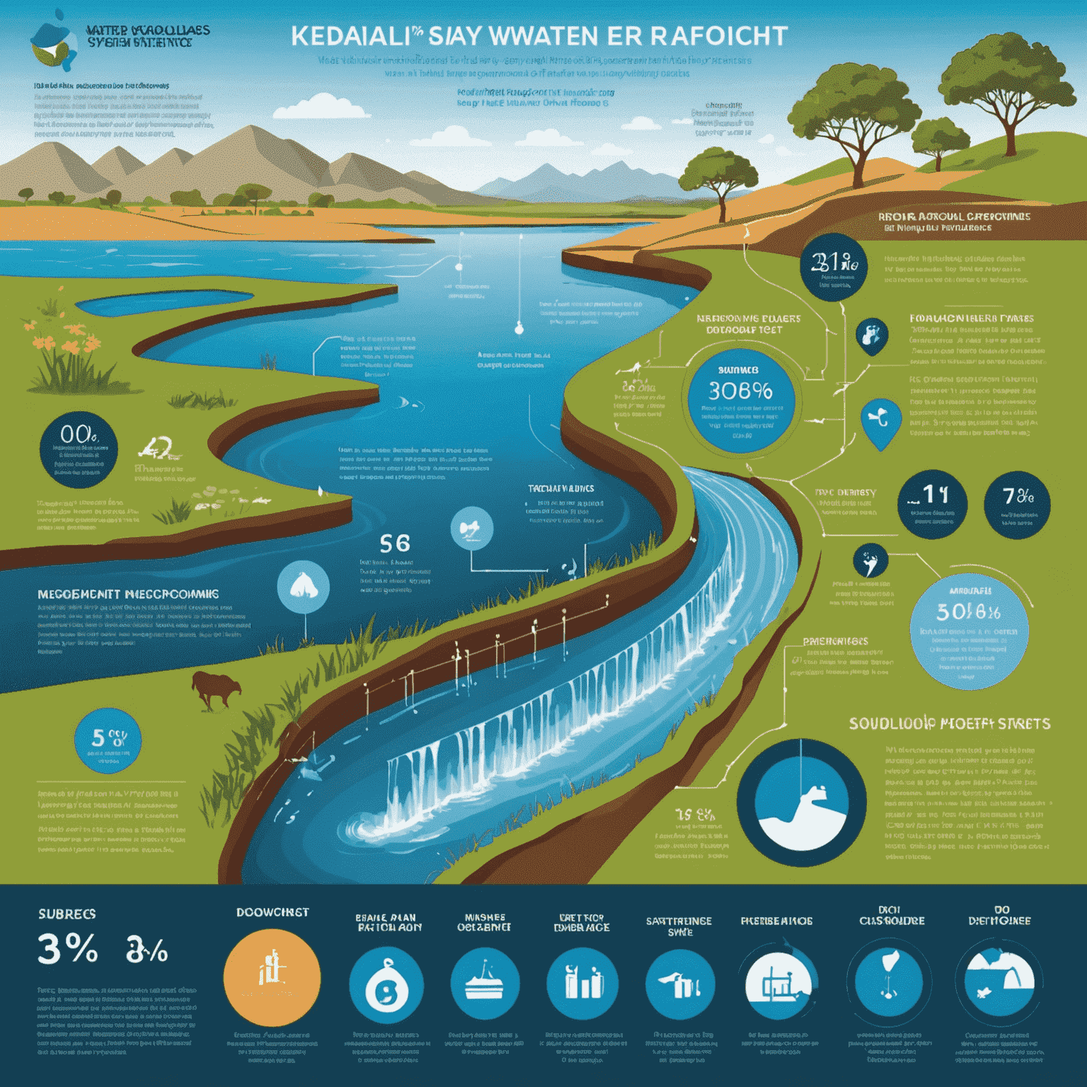 Infographic showing water savings statistics and environmental impact of KraalofIdeas' water management systems in South Africa