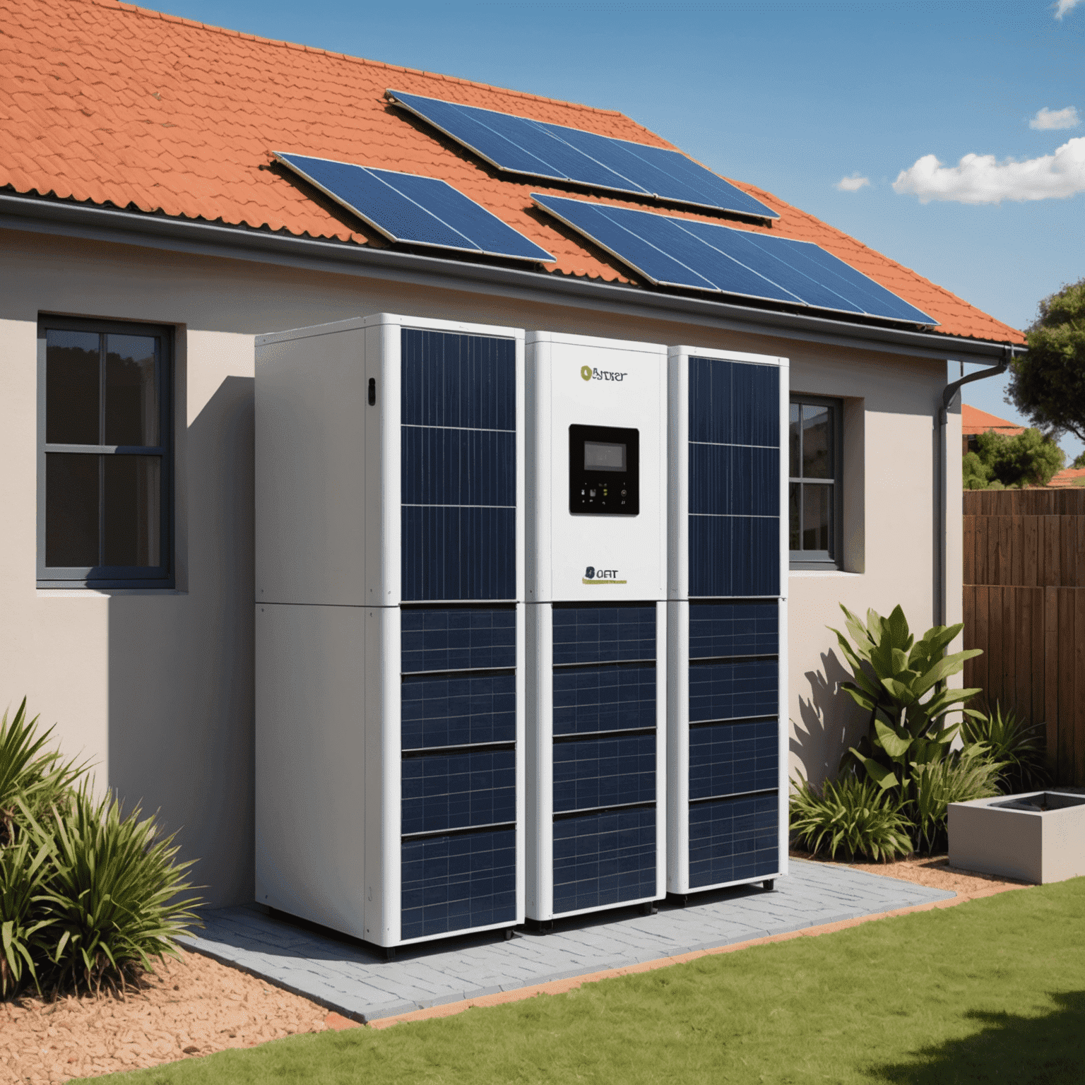 Modern battery storage system for solar energy in a South African home